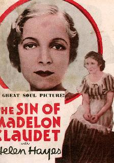 The Sin of Madelon Claudet poster