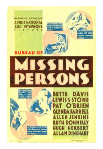 Bureau of Missing Persons poster